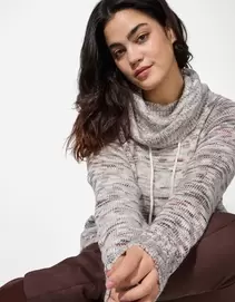 Longpullover - Rollkragen - weiß