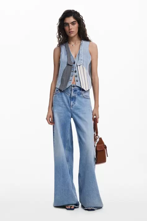 Patchwork-Jeansweste