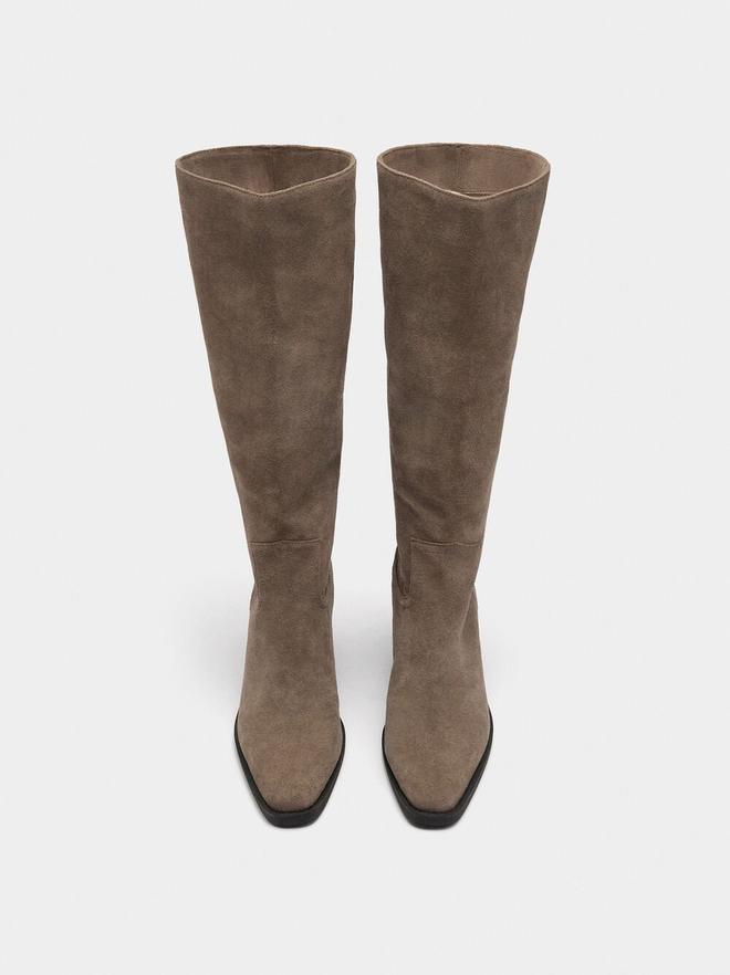 Lederstiefel mit hohem Schaft