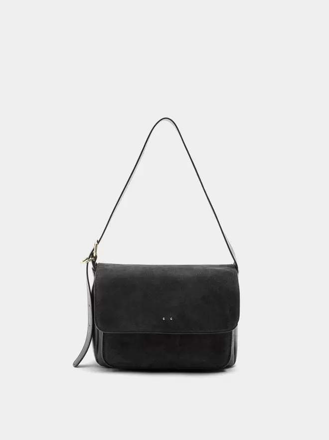 Schultertasche mit Leder