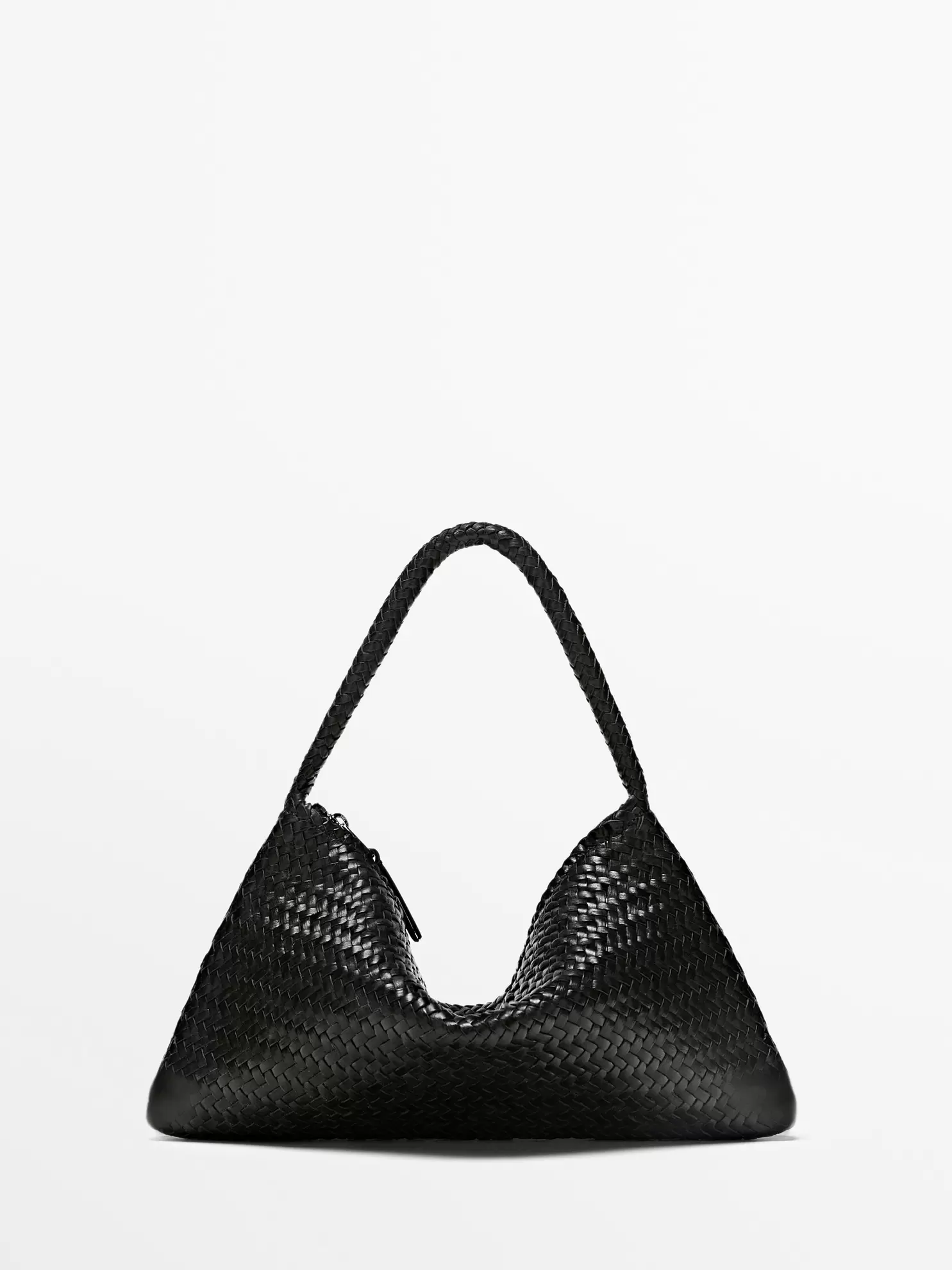 Kleine Schultertasche aus geflochtenem Leder