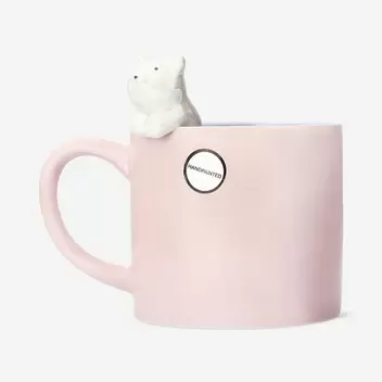 Rosa Tasse mit 3D-Katze - 465 ml