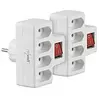 revolt 2er-Set 4-fach-Euro-Steckdose mit Ein/Aus-Schalter, 10 A, 2.300 Watt