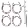 BadeStern 4er-Set Edelstahl-Duschschläuche mit Verdrehschutz, 2 Meter