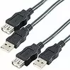 goobay 2er-Set USB 2.0 High-Speed Verlängerungskabel, 3 m, schwarz