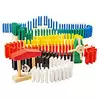 Playtastic Domino-Set mit 480 farbigen Holzsteinen und 11 Streckenbau-Elementen