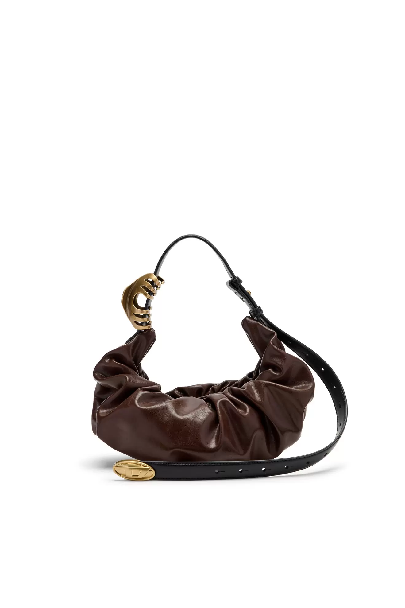 Grab-D-Glänzende Hobo-Tasche mit Gürtelriemen
