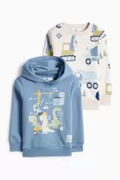 Multipack 2er - Dino und Baustelle - Hoodie und Sweatshirt