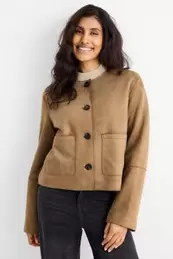 Jacke - Velourslederimitat