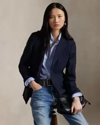 Einreihiger Stretch-Wollblazer