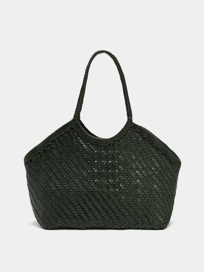 Geflochtene Shopper-Tasche aus Leder