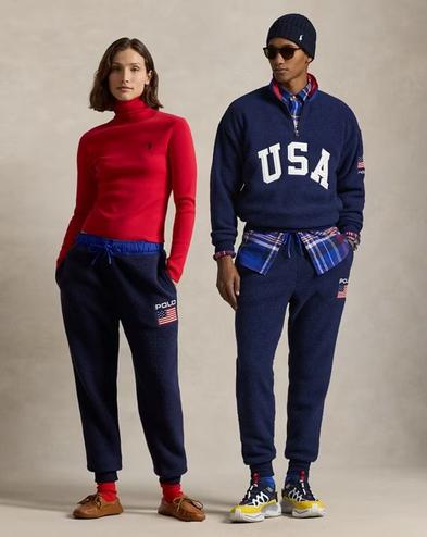 Fleece-Jogginghose mit Flagge