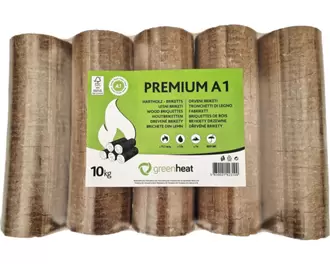 Premium A1 Holzbriketts Greenheat in Folie 10 kg