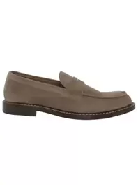 Loafer aus Wildleder mit Blockabsatz