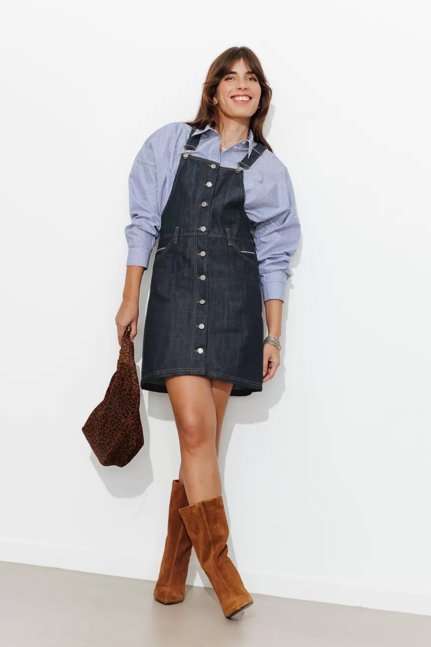 Selvedge-Jeanslatzkleid