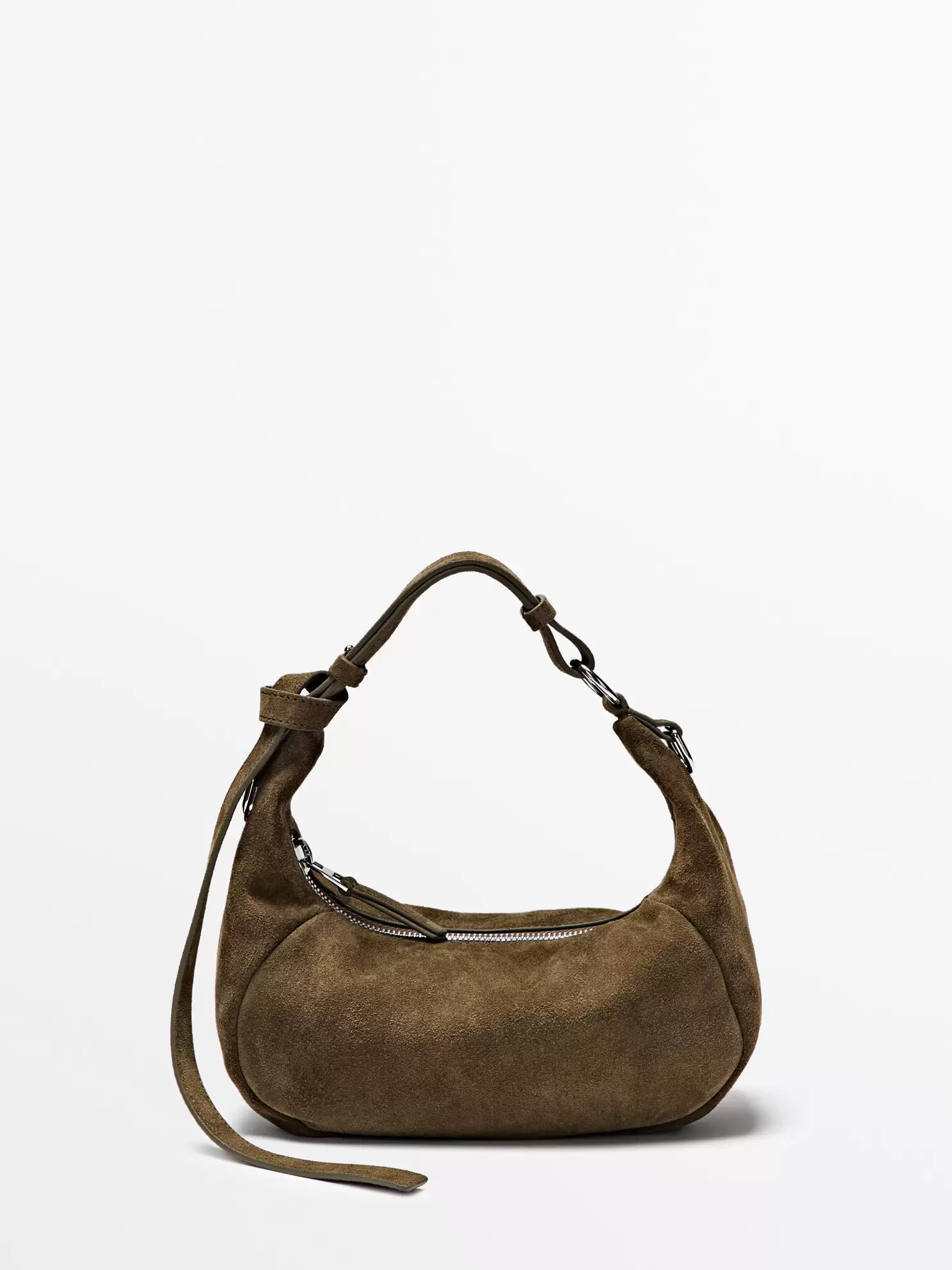 Rauleder-Tasche mit Metallschnalle