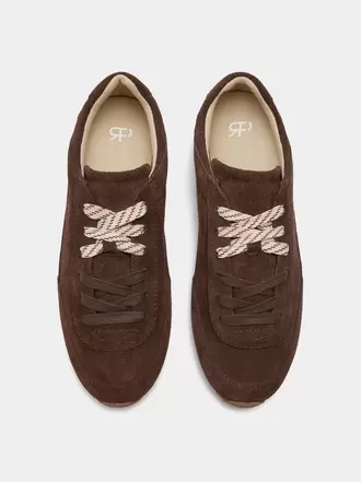 Sneakers aus einfarbigem Leder