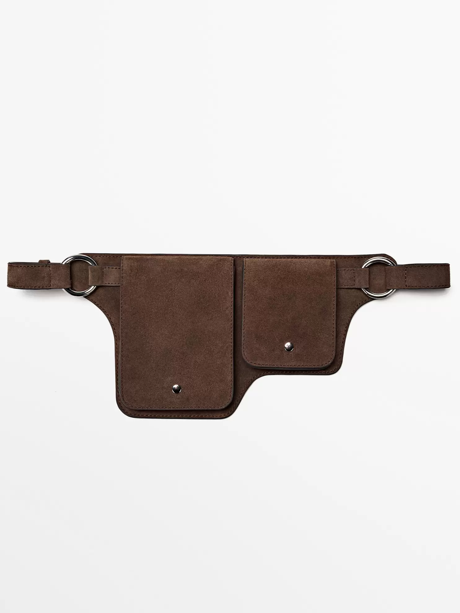 Double compartment leather belt bag