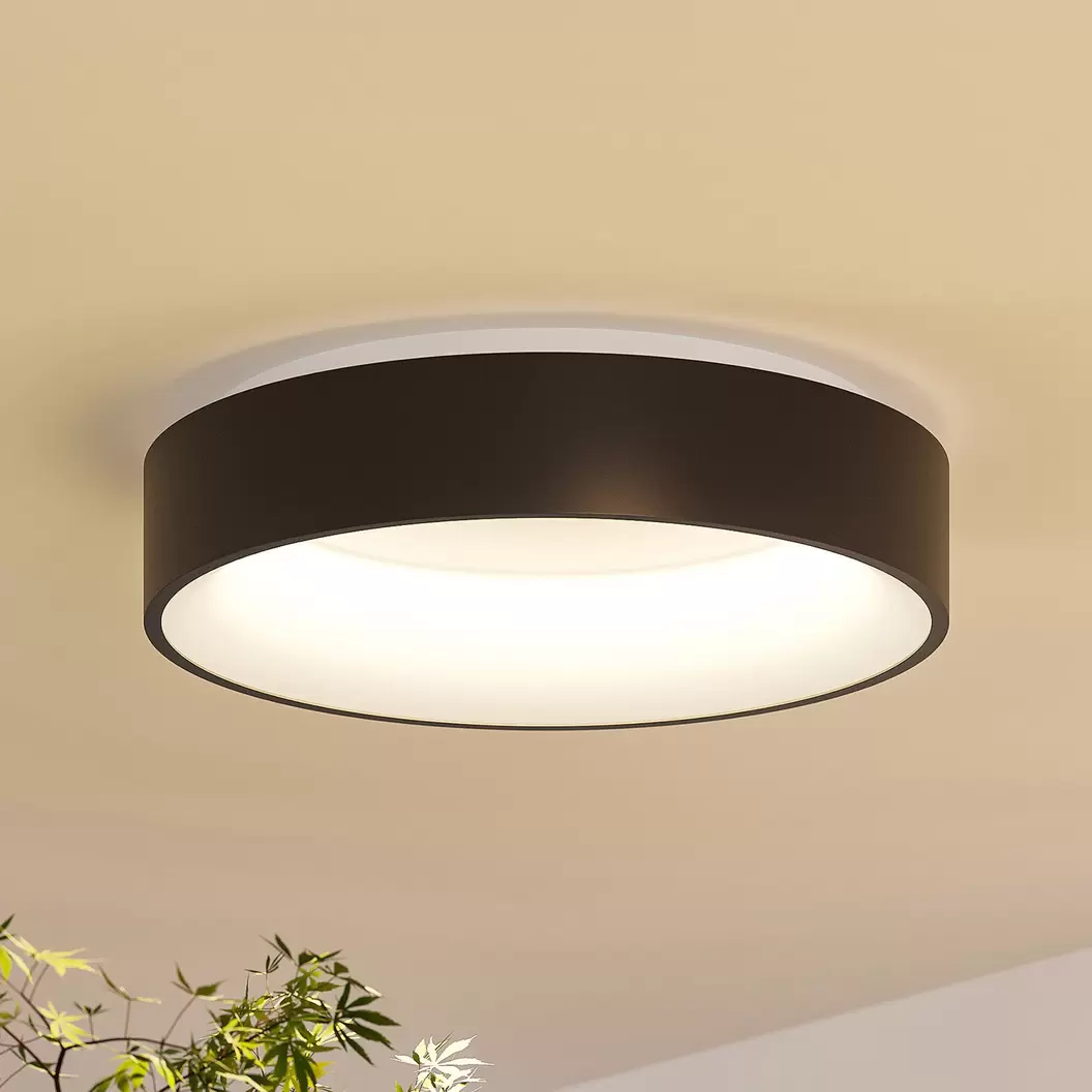 Arcchio LED-Deckenlampe Aleksi, Ø 45cm, schwarz, Metall, CCT
