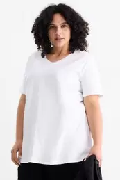 Multipack 2er - T-Shirt mit V-Ausschnitt - Stretch - LYCRA®