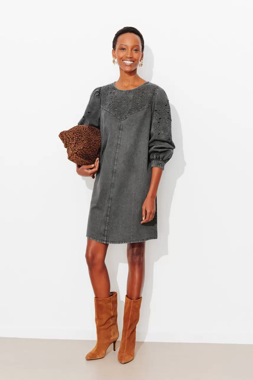 Besticktes Jeanskleid