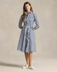 Gestreiftes Hemdkleid mit Gürtel