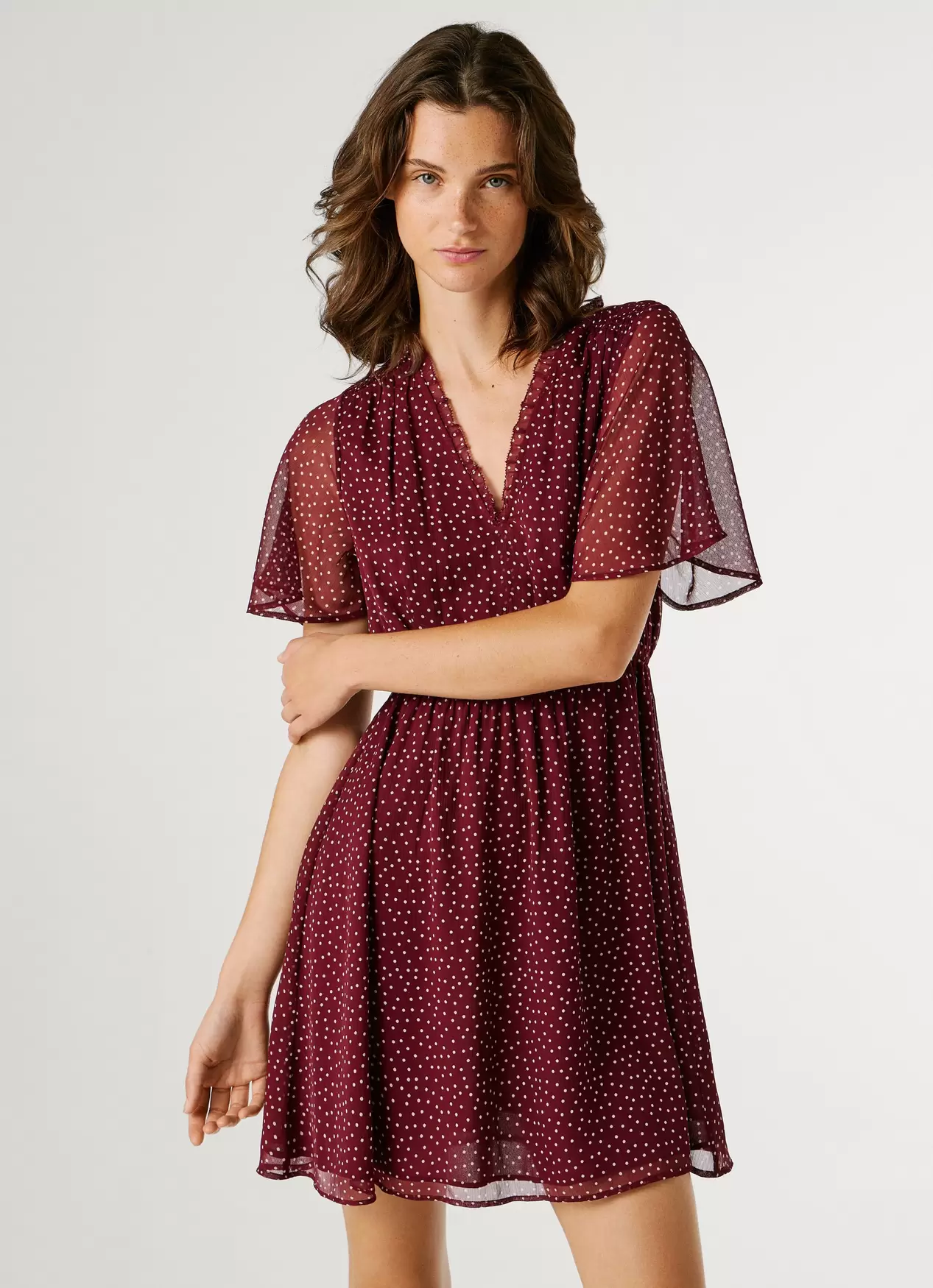 Kleid Kurz Punktmuster