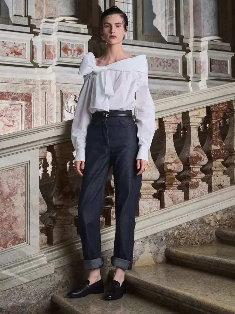 Hose aus Baumwolle in Denim-Optik - NACHTBLAU