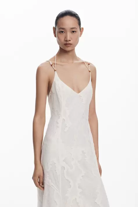 Trägerkleid aus Devore-Stoff