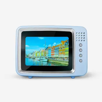 Blaues Smartphone TV mit Licht
