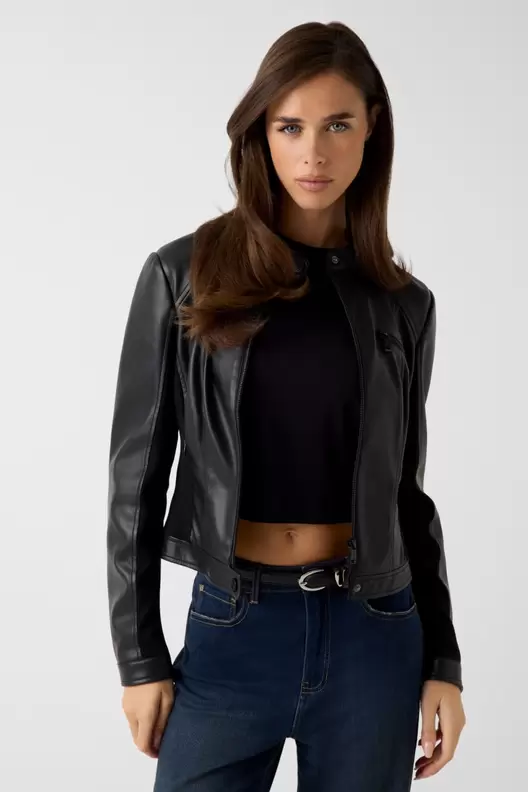 Chaqueta biker piel sintética