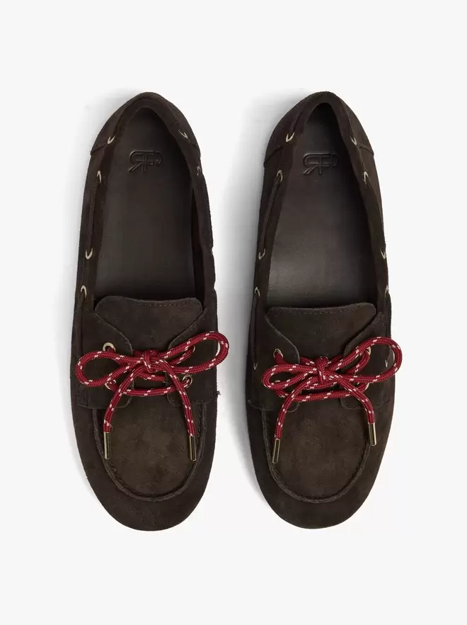 Leder-Mokassins mit doppelter Schnürung
