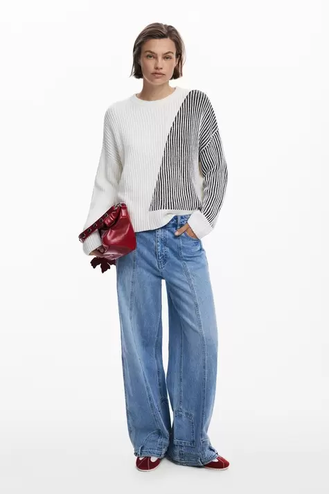 Kombinierter Rollkragenpullover