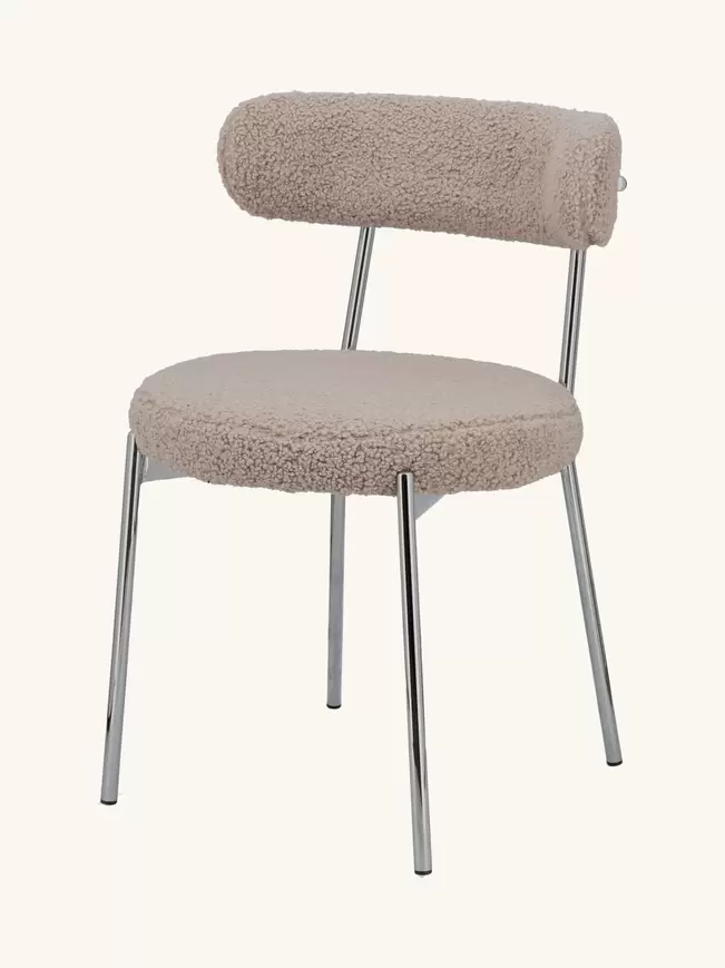 Teddy-Esszimmerstuhl mit Gestell in Chromoptik