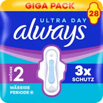 Binden Ultra Day 2 Long Mäßige Periode Giga Pack, 28 St