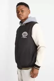 Football - Collegejacke mit Kapuze