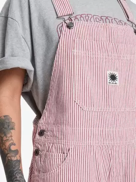 Angua Stripes Frauen Rot Latzhose