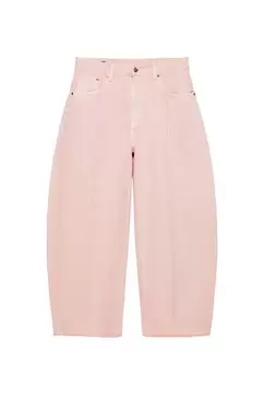 Rosafarbene Barrel-Jeans