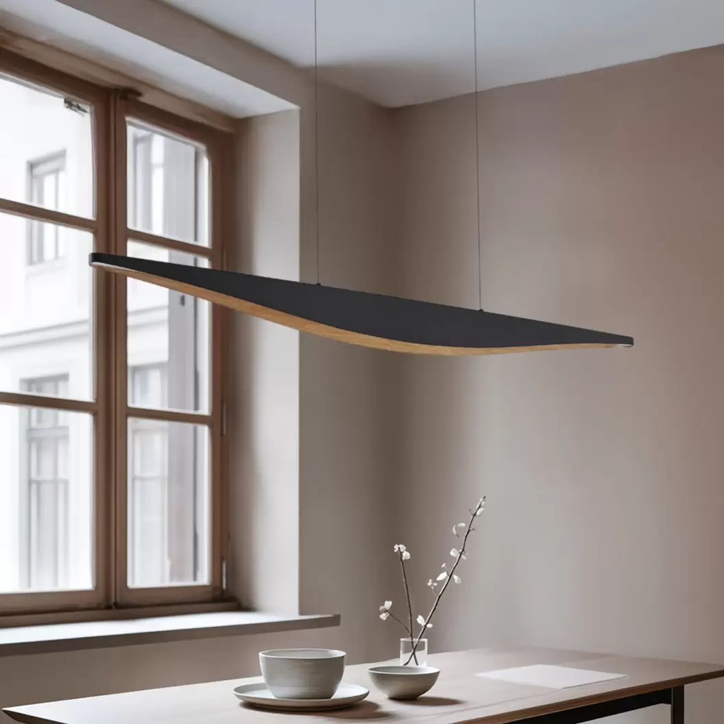 Lucande LED-Pendelleuchte Clavit, schwarz, 140 cm, dimmbar