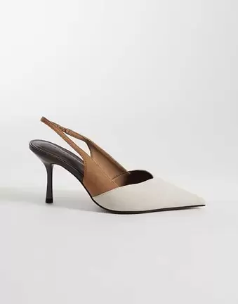 ASOS DESIGN – Sabrina – Schuhe in Neutral-Mix mit Stilettoabsatz und Fersenriemen
