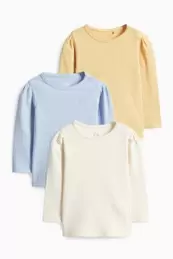 Multipack 3er - Baby-Langarmshirt - gerippt