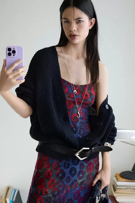 2-in-1-Kleid mit Cardigan