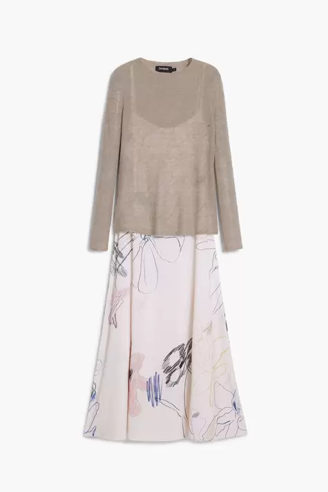 2-in-1-Kleid mit Strichen