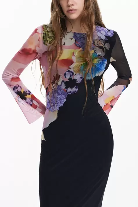 Midikleid mit Blumenmuster