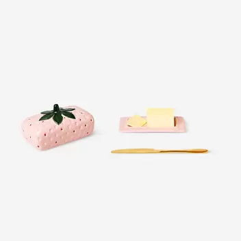 Rosa Erdbeer-Butterdose