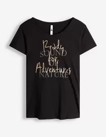 T-Shirt - Glitzerprint - schwarz