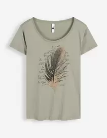 T-Shirt - Glitzerprint - dunkelgrün