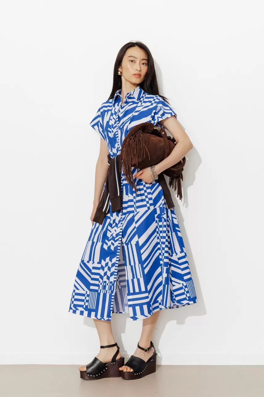 Gemustertes Hemdblusenkleid