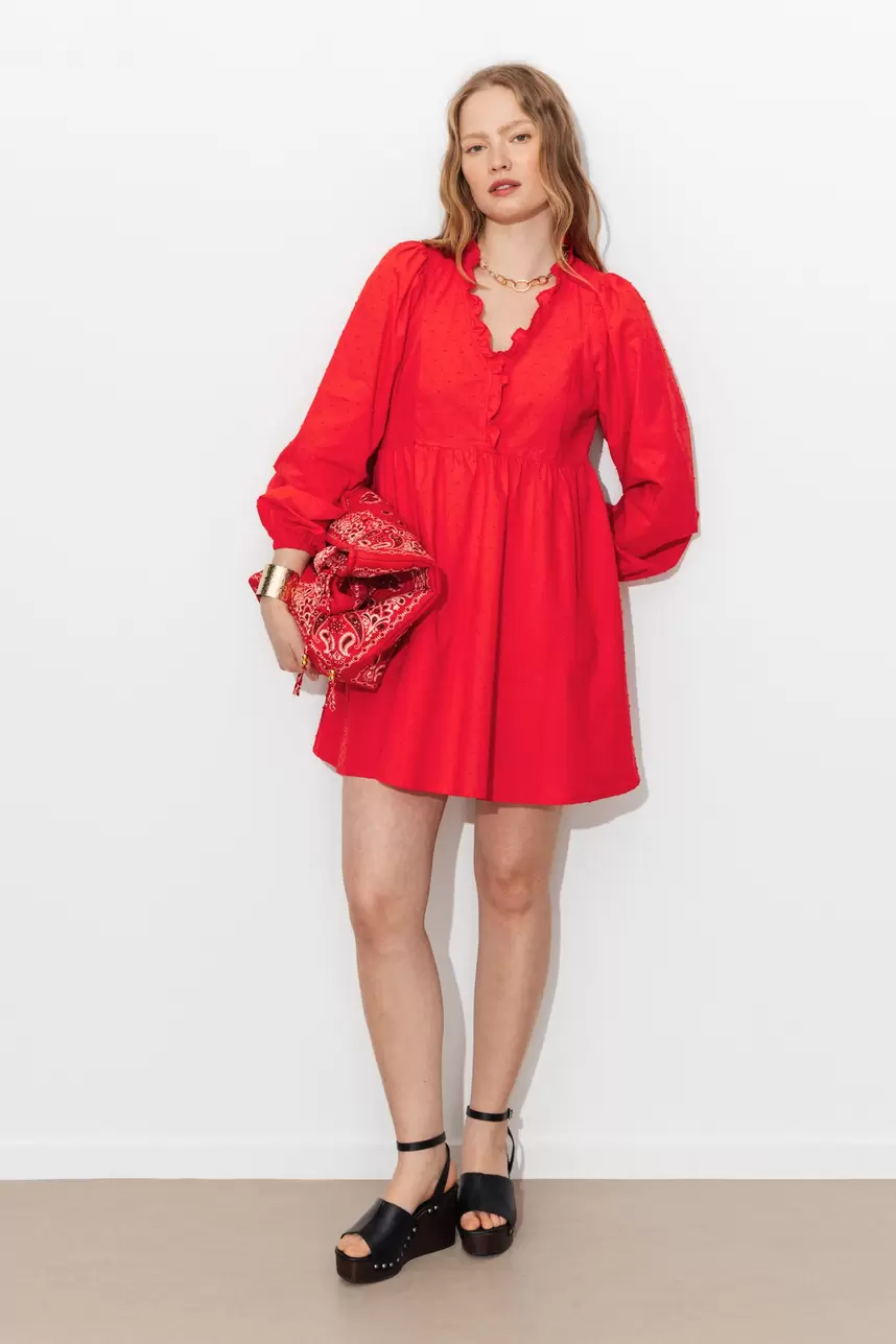 Kleid mit Plumetistupfen