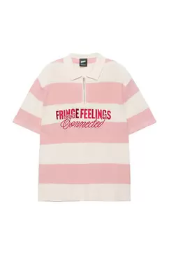 Poloshirt mit gesticktem Text